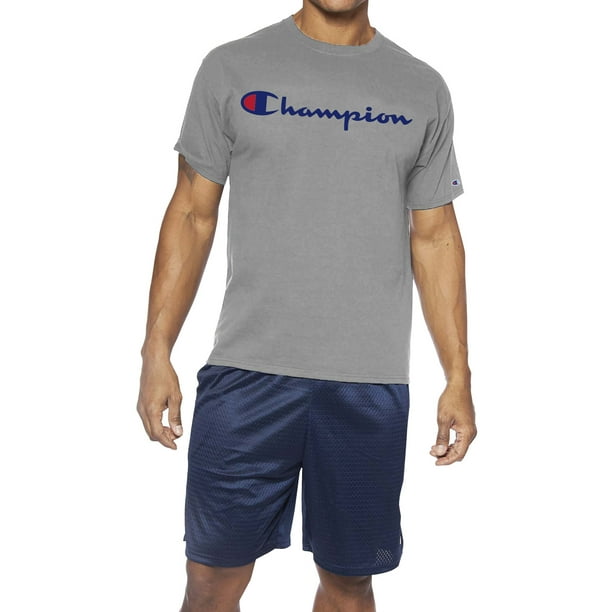 Champion Mens T-Shirt 4XL Navy Blue Big & Tall Logo Crewneck Tee  100% Cotton